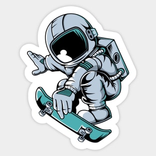 Astronaut Skateboard Jump Sticker